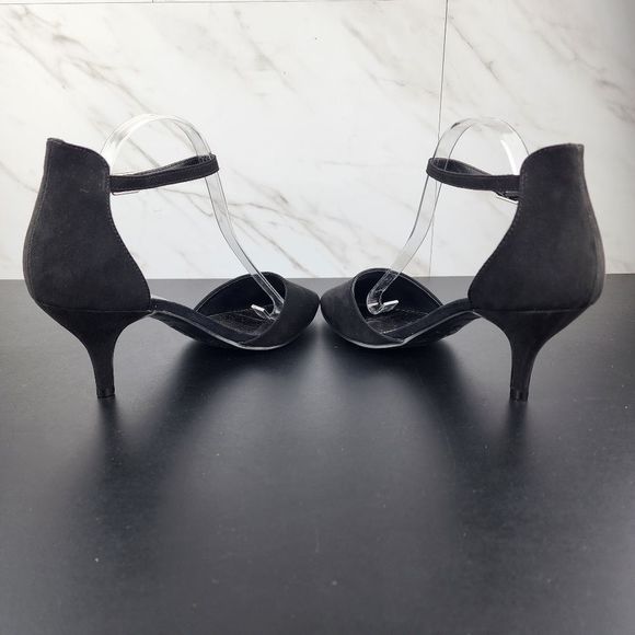 Cato Ankle Strap Black Kitten Heels 10W - Picture 7 of 13
